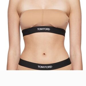 Tom Ford Beige and Black Bandeau Top
